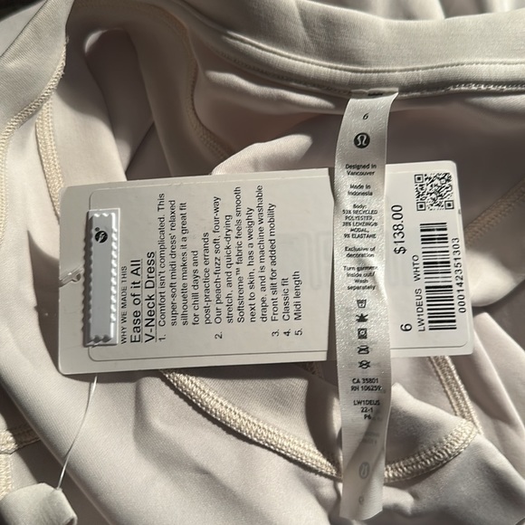 Lululemon Ease of it All V-Neck Midi Dress - White Opal - Picture 7 of 7